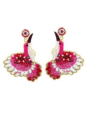 Lily Posh Beaded Hummingbird Earring, Seed Bead Bird Earring